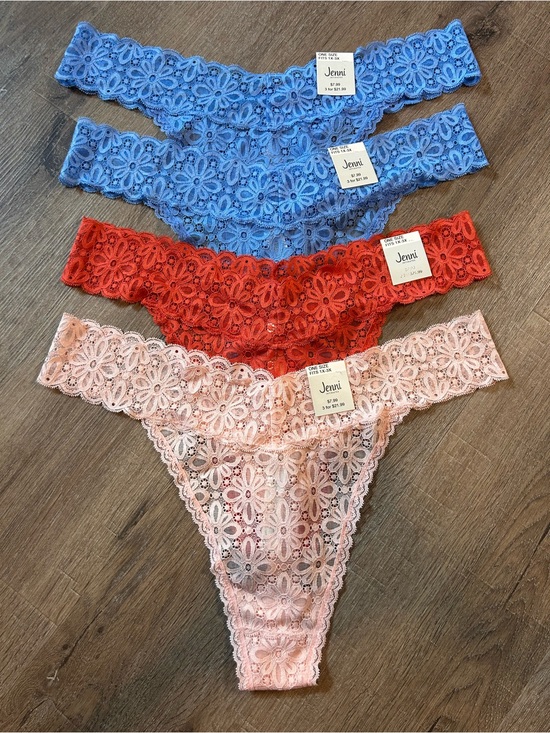 Jenni by Jennifer Moore Other - New Jenni by Jennifer Moore Thong Panties Womens Plus 1X-3X Floral Lace 4 Pack